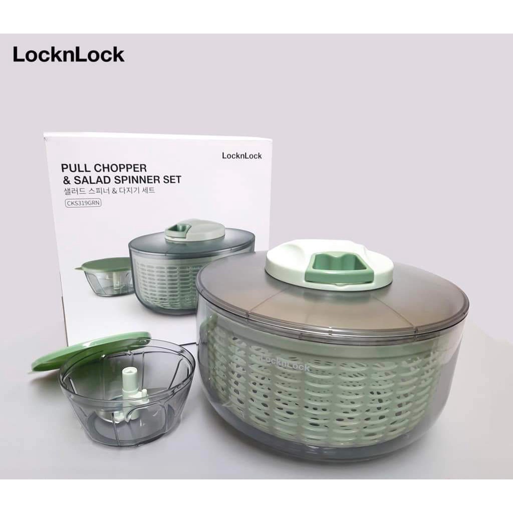 BỘ RỔ QUAY RAU LOCK&LOCK CKS319 TẶNG KÈM DỤNG CỤ BĂM RAU CỦ QUẢ