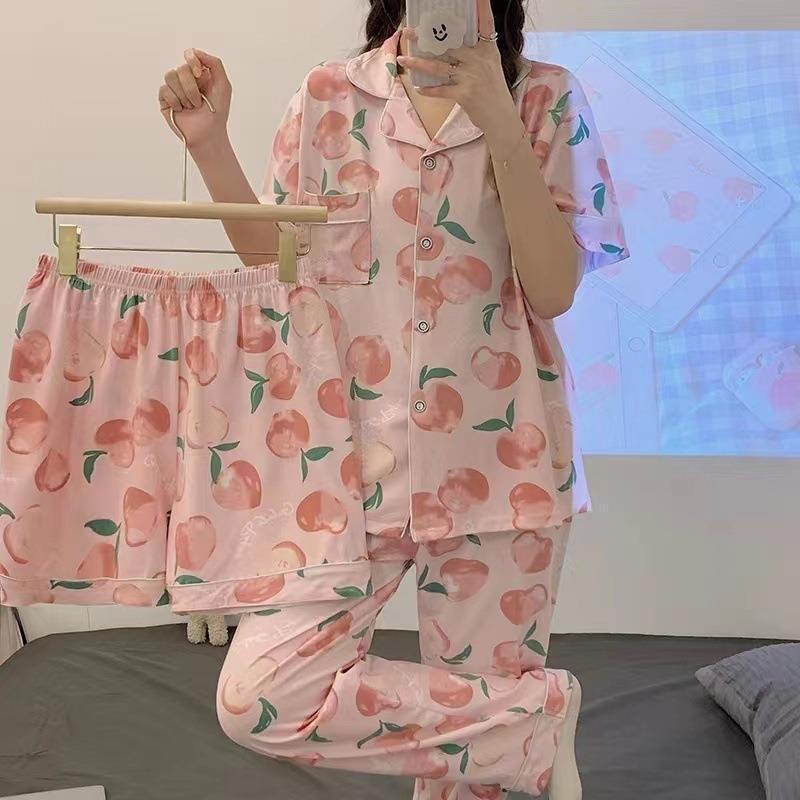 Bộ Đồ Ngủ Ngắn Tay Thiết Kế Mới Thời Trang Mùa Hè Dành Cho Nữ La009