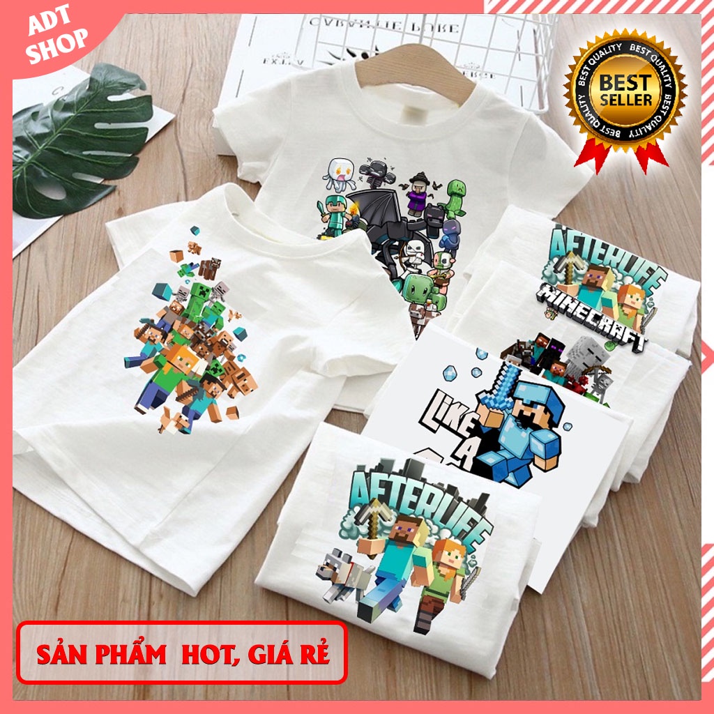 Áo thun minecraft lego mô hình xây nhà cực đẹp cho bé trai bé gái nhiều mẫu HOT rẻ đẹp