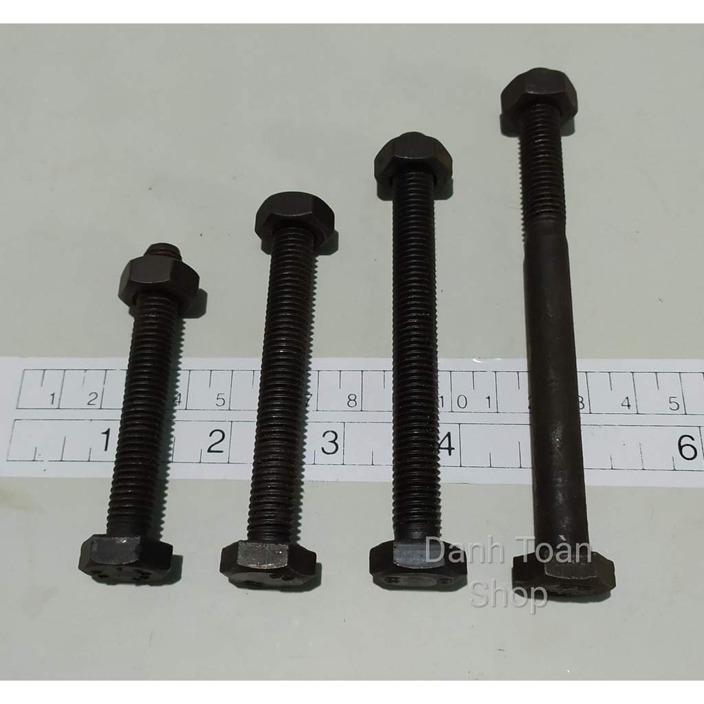 Bu Long M10x70mm, 80mm, 100mm, 120mm Thép Đen Tốt
