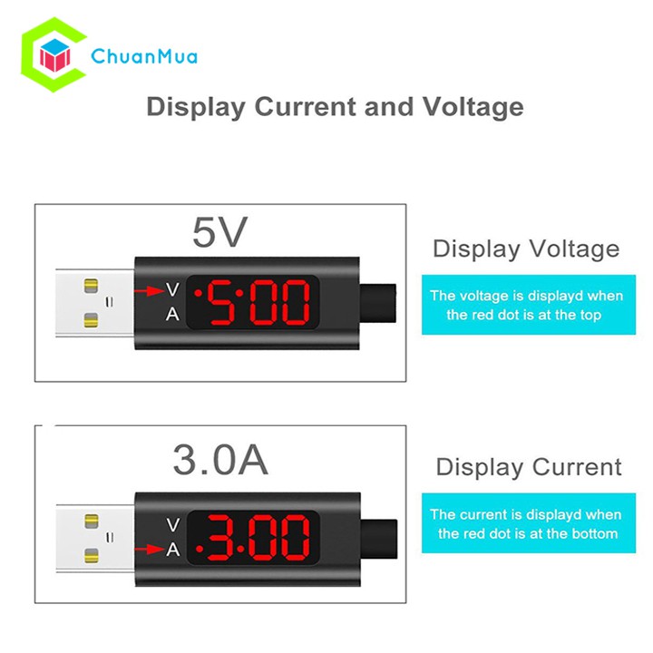 Cáp Sạc Nhanh Điện Thoại Iphone / Android Màn Hình Led Đo Dòng Điện Truyền Dữ Liệu dài 1M, Sạc Tự ngắt khi đầy