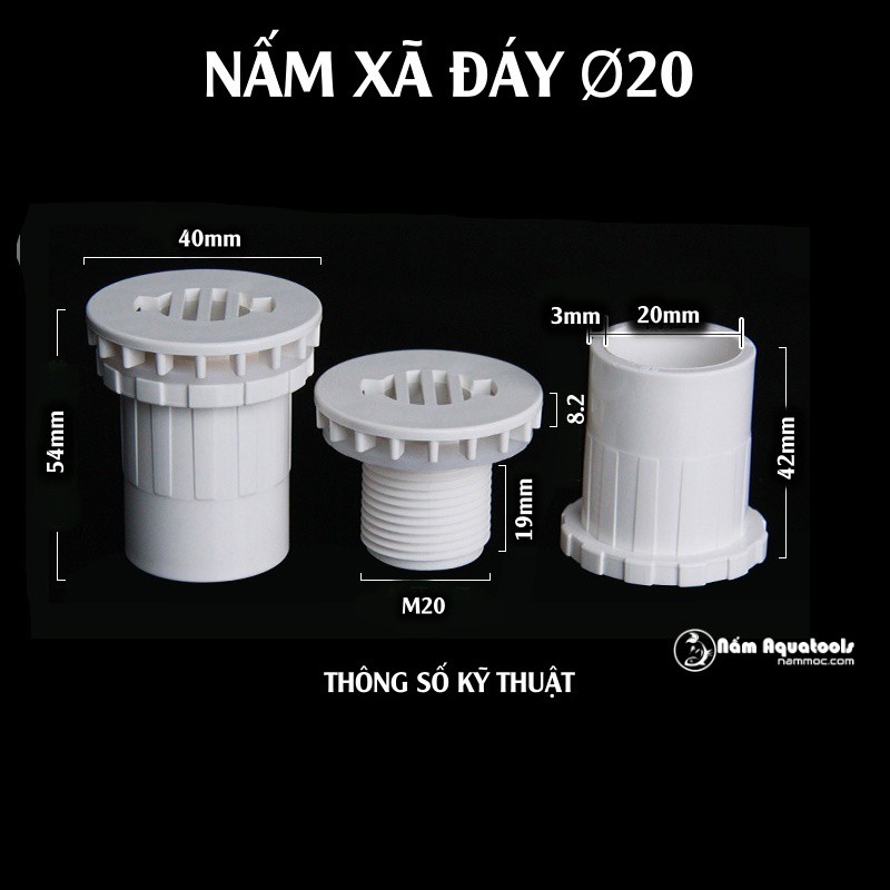 Nấm Hút Đáy F20 / F32 - Out Thoát Nước Xã Đáy Bể Cá | Phụ kiện thuỷ sinh Nấm Aquatools