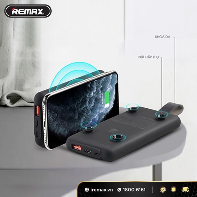 Sạc dự phòng không dây Remax Rpp-105. Dung lượng 10.000mah.