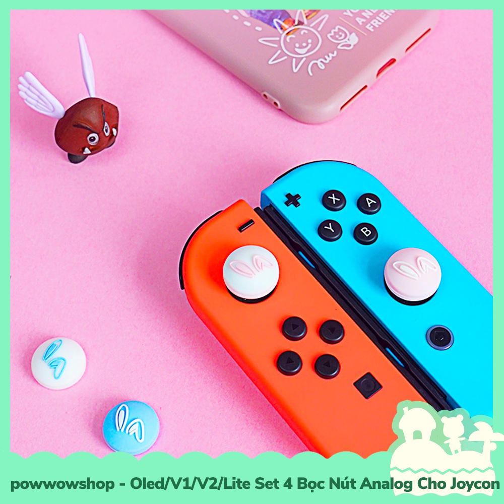 [Sẵn VN - Hỏa Tốc] Oled/V1/V2/Lite Set 4 Bọc Nút Analog Joycon Cho Máy Game Cầm Tay Nintendo Switch Mẫu Tai Thỏ Bunny Ea
