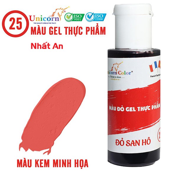 Màu gel thực phẩm Đỏ san hô 28gr Unicorn