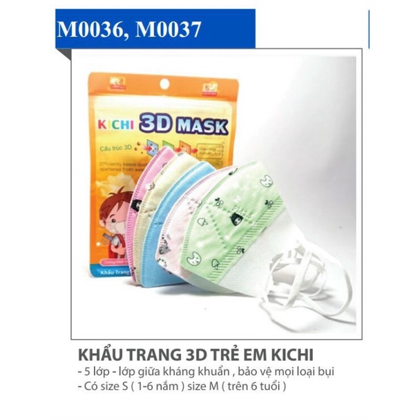 Khẩu trang em bé 3D Kichi