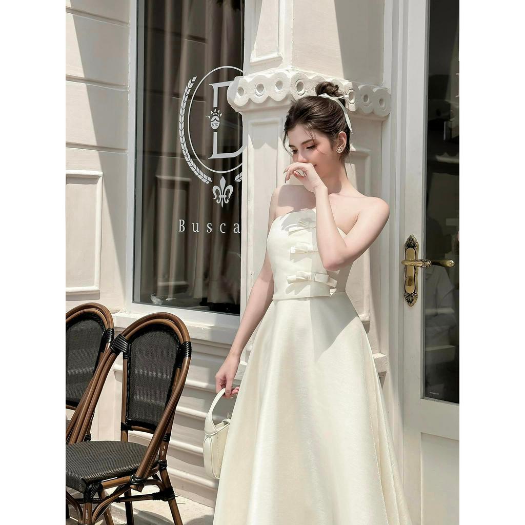 𝐅𝐥𝐨𝐫𝐚 𝐃𝐫𝐞𝐬𝐬 - váy thiết kế cúp ngực đính nơ
