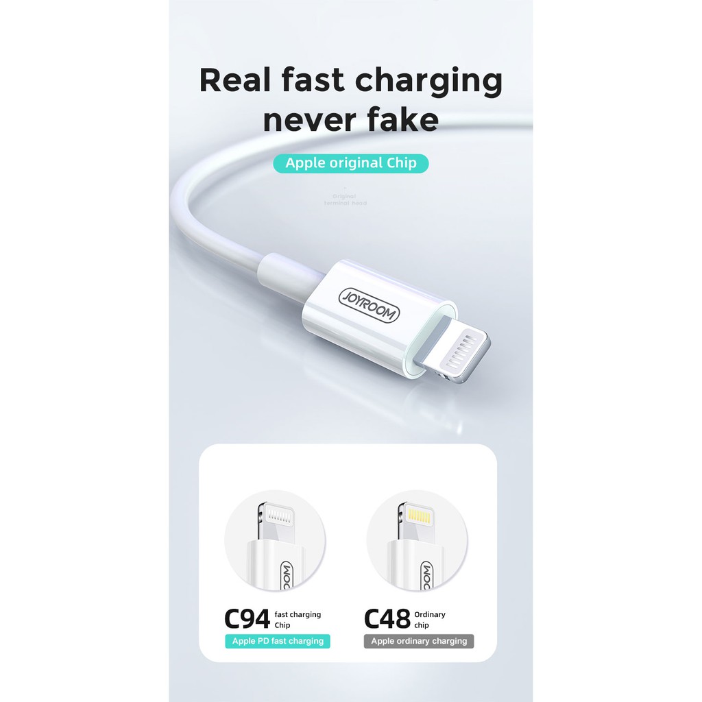 Cáp Sạc Nhanh USB Type C to Lightning Chuẩn MFI Cho iPhone, iPad Joyroom S-M421 2M - Hàng Chính Hãng