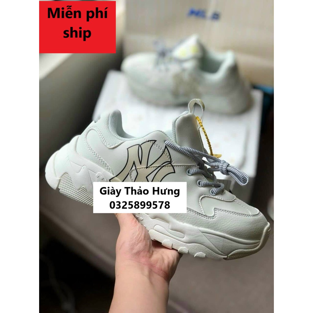 Giày Thể Thao M.L.B cổ thấp in 3D chữ N.Y vàng hàng chuẩn ảnh chụp thật