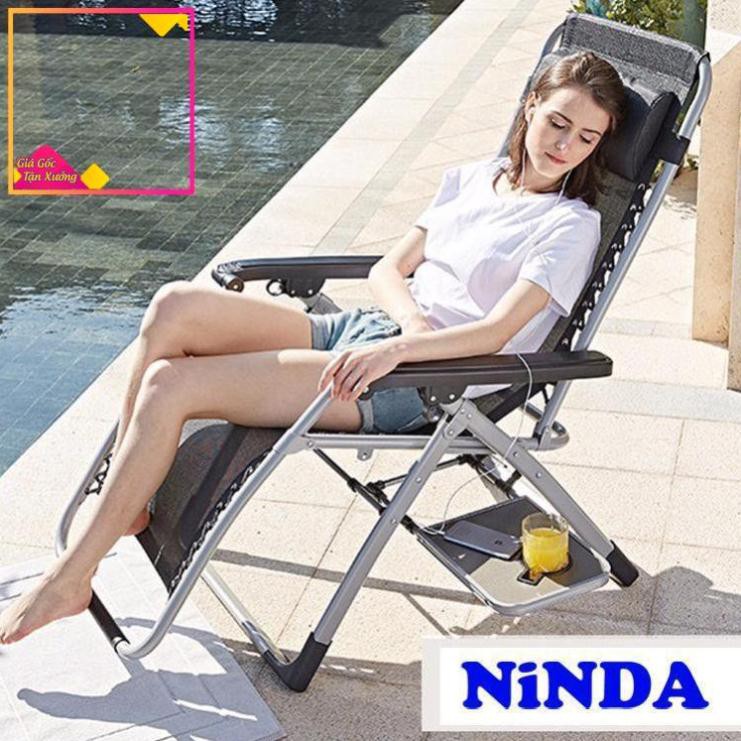 Ghế  bố xếp thư giãn- Ghế nằm đọc sách- Ghế gấp gọn NiNDA NDG830 có khoá sắt