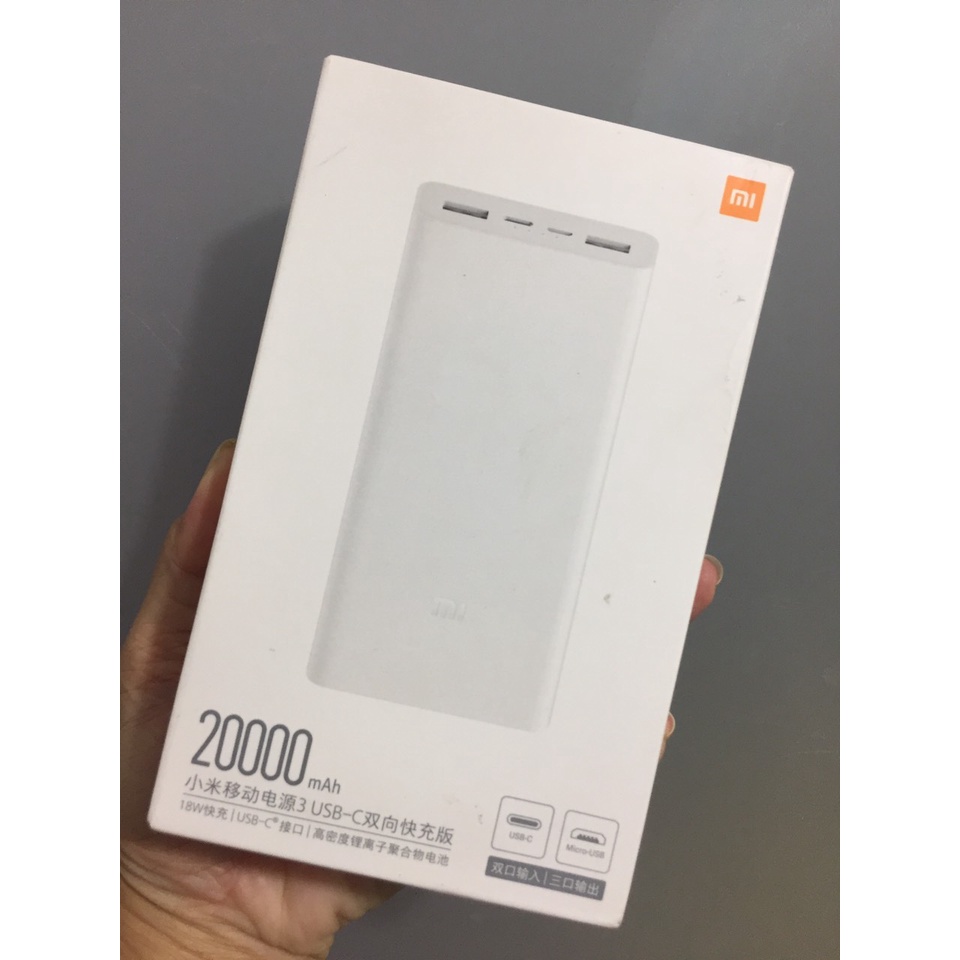 Pin dự phòng Xiaomi PLM18ZM GEN3(VER2019) 20.000mAh 3 cổng sạc