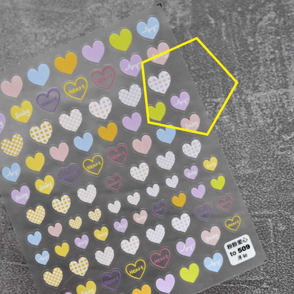 Miếng Dán Trang Trí Móng Tay Hình Trái Tim Xinh Xắn