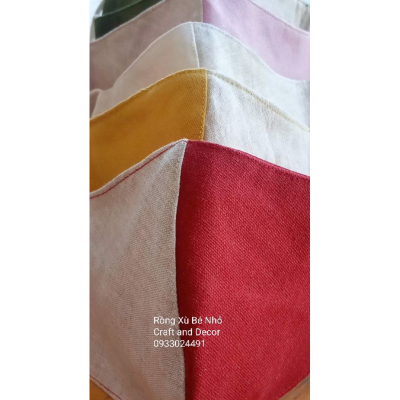 Combo khẩu trang linen hai màu- Linen facemask | BigBuy360 - bigbuy360.vn