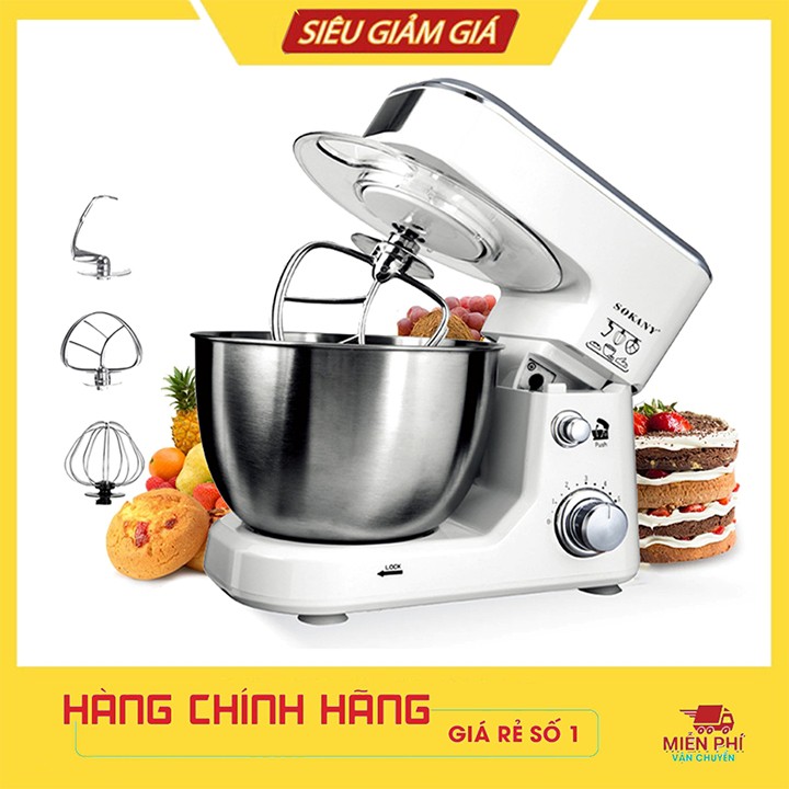 Máy nhào bột SOKANY 4L - [Đại lý Chính Hãng] - Nhào bột, đánh trứng, quết giò chả..