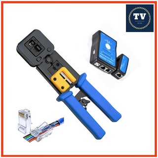 Combo hộp 100 hạt mạng xuyên thấu + kìm bấm hạt mạng xuyên thấu + hộp test mạng M726AT chất lượng cao