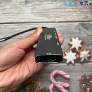 Cáp Chuyển USB Type C to HDMI + 3 USB 3.0 + SD Card Reader + TF Card Earldom W18