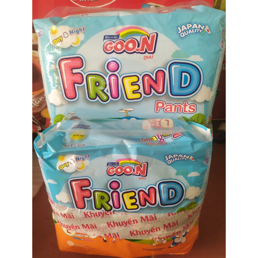 (Tặng bịch tã quần trung) Bỉm quần Goon Friend siêu đại M68+27/L60+23/XL52+20/XXL46+16