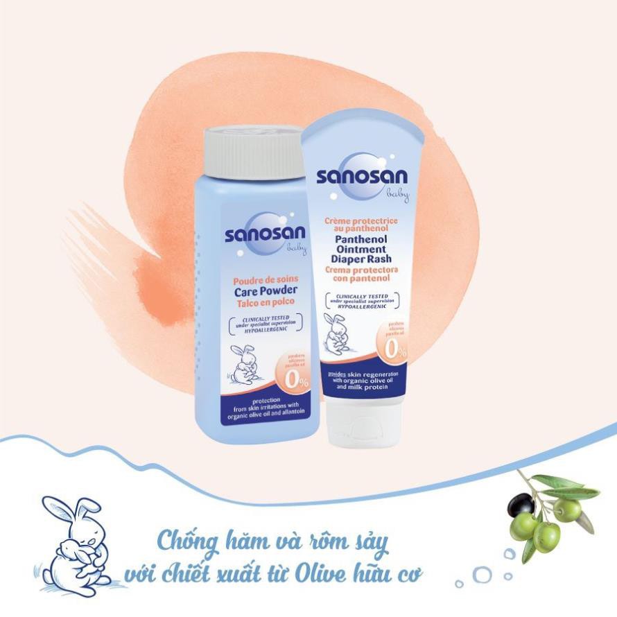 PHẤN RÔM CHIẾT XUẤT TỪ BƠ VÀ OLIVE HỮU CƠ SANOSAN 100GR (CHÍNH HÃNG) CHO BÉ (115352)