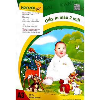 Giấy in màu kansai 2 mặt a3 định lượng 220 gsm