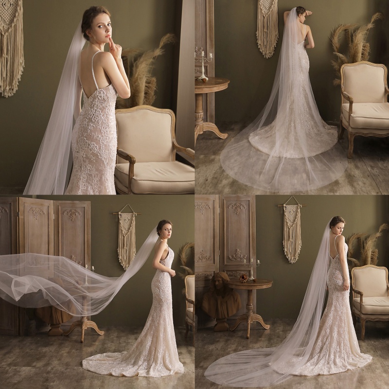 Mạng Che Mặt Vải Tuyn Đơn Giản Cho Cô Dâu