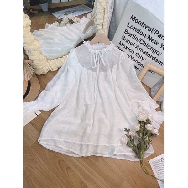 ĐẦM BBD TAY BO REN CỔ BÈO TRỤ