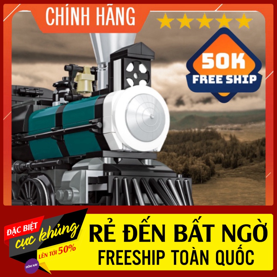 HỎA TỐC Đồ chơi xếp hình💕Freeship💕Lego tàu hơi nước JIE STAR