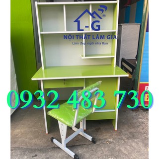 [Mã LIFEBKA5 giảm 10% tối đa 1 Triệu đơn 500k] Bàn ghế học sinh có kệ rộng 1mx1m45x45 màu xanh lá freeship HCM