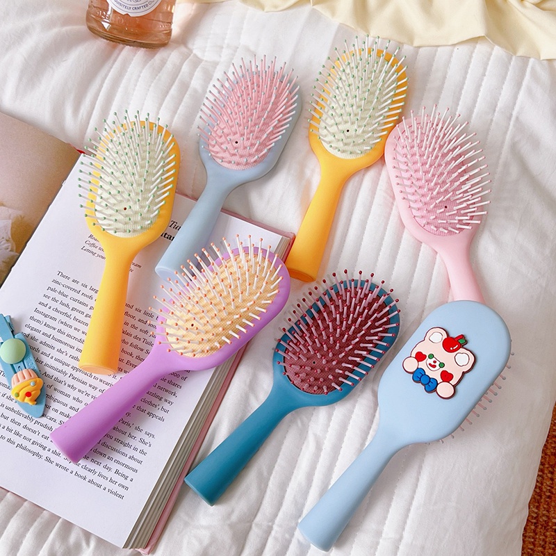 Lược mini bỏ túi chống rụng tóc, chải tóc xoăn, massage đầu dành cho nữ siêu dễ thương