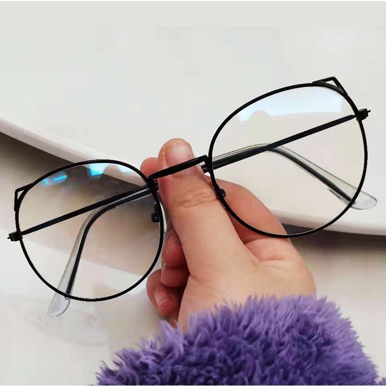 Mắt Kính Chống Ánh Sáng Xanh Họa Tiết Tai Mèo Dễ Thương Thời Trang Cho Nữ
