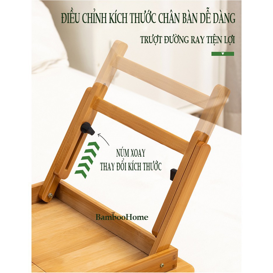 Bàn làm việc laptop đa năng gỗ tre gấp gọn | BigBuy360 - bigbuy360.vn