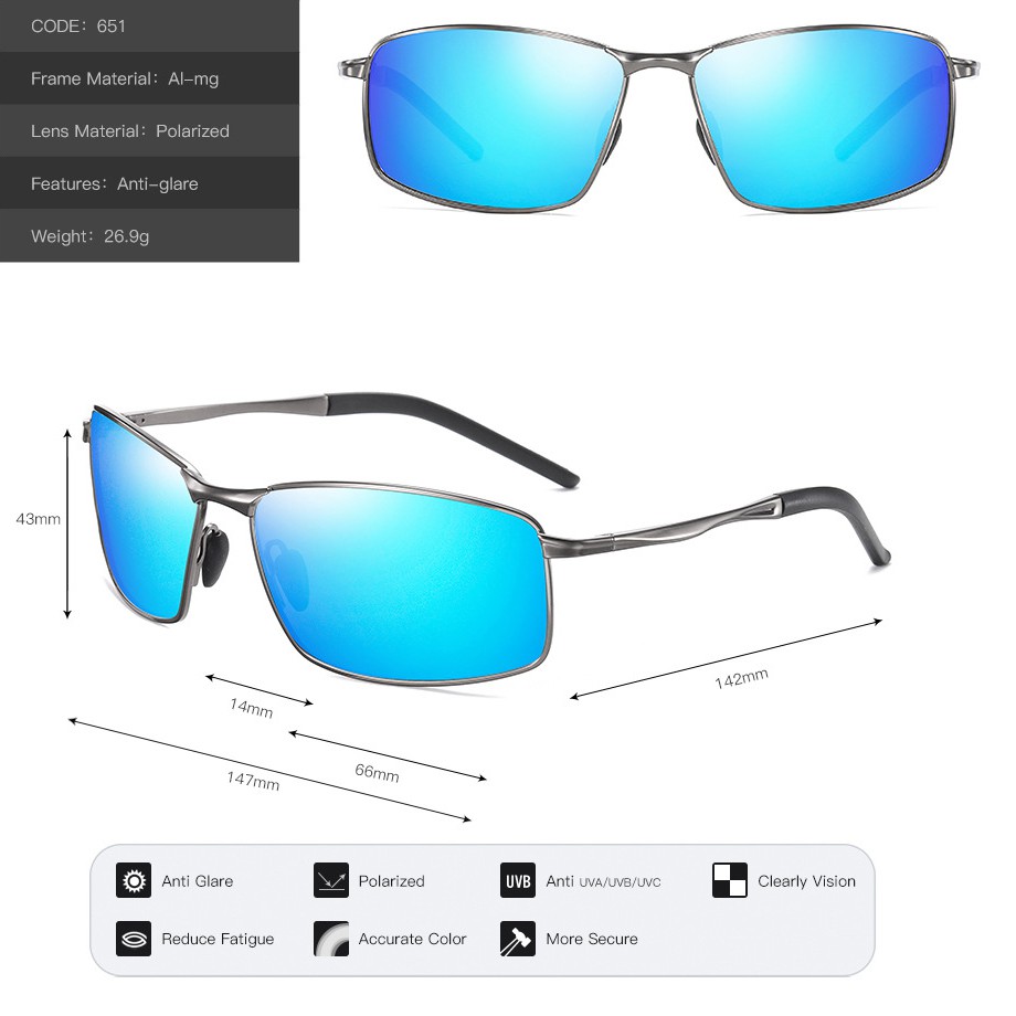 Kính mát nam, kính râm phân cực chống lóa A651 - NVfashion | BigBuy360 - bigbuy360.vn