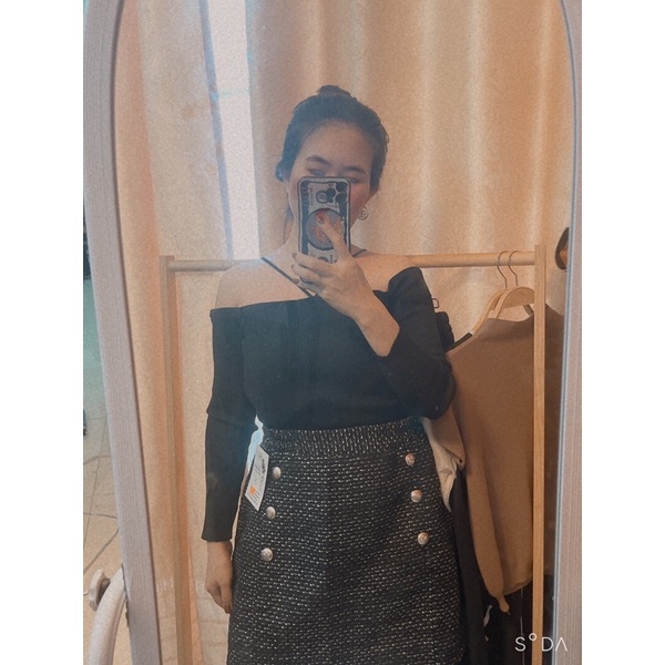 Chân váy BIGSIZE dạ vải tweet 6 cúc gọn dáng 60-90kg