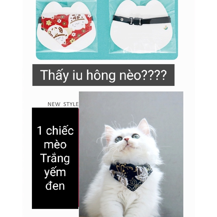 [Hỏa tốc] Yếm đeo cổ cho mèo phong cách Nhật - Họa tiết mèo thần tài siêu yêu