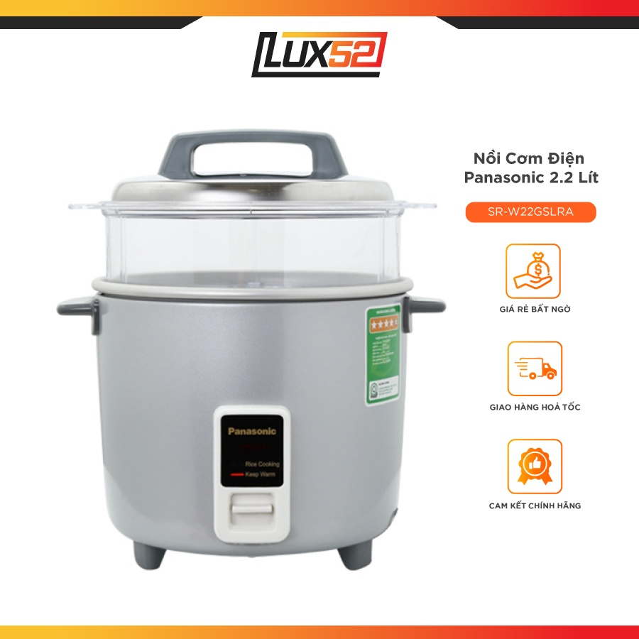 Nồi cơm điện Panasonic SR-W22GSLRA 2.2 lít, màu xám