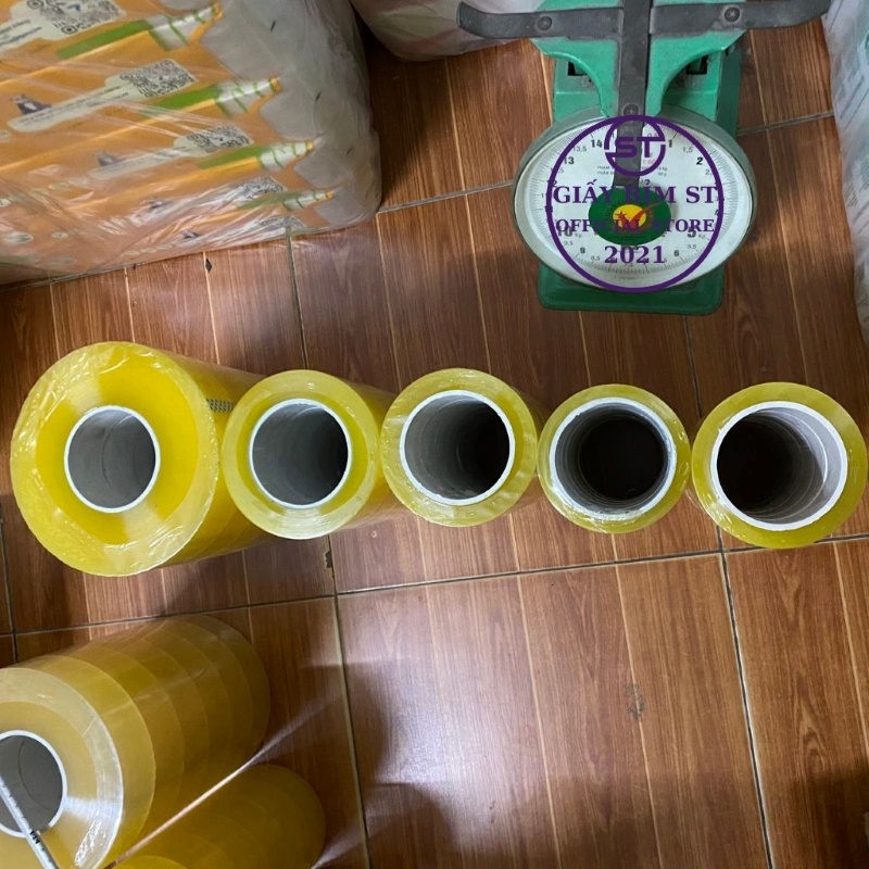Băng dính đóng hàng lõi mỏng 3mm (Combo 6 cuôn) cây nặng 2,5kg/1,8kg/1,5kg/1,2kg (6 cuộn/dây) vàng trong, trắng trong