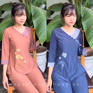 Đồ Lam Đi Chùa # Thun Tim Nơ # Đồ Bộ Nữ # Quần Áo