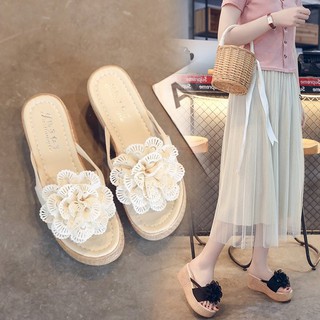 Dép đế xuồng nơ hoa