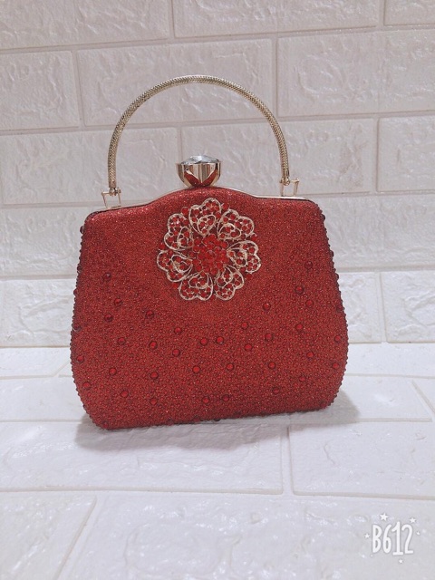Ví đi tiệc sequin đá cao cấp