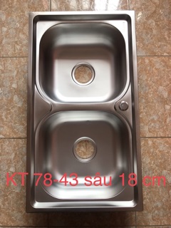 Trọn bộ chậu rửa chén 78 x 43 ( bao gồm cả bộ xả )