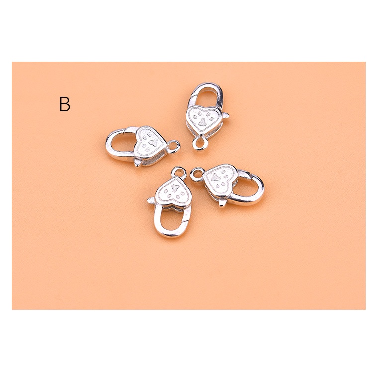 █diy゜ S925 Bạc●Bộ Phụ Kiện Làm Đồ Trang Sức Hình Trái Tim/Mèo Bằng Bạc 925 qq Có Khóa Tôm Hùm diy
