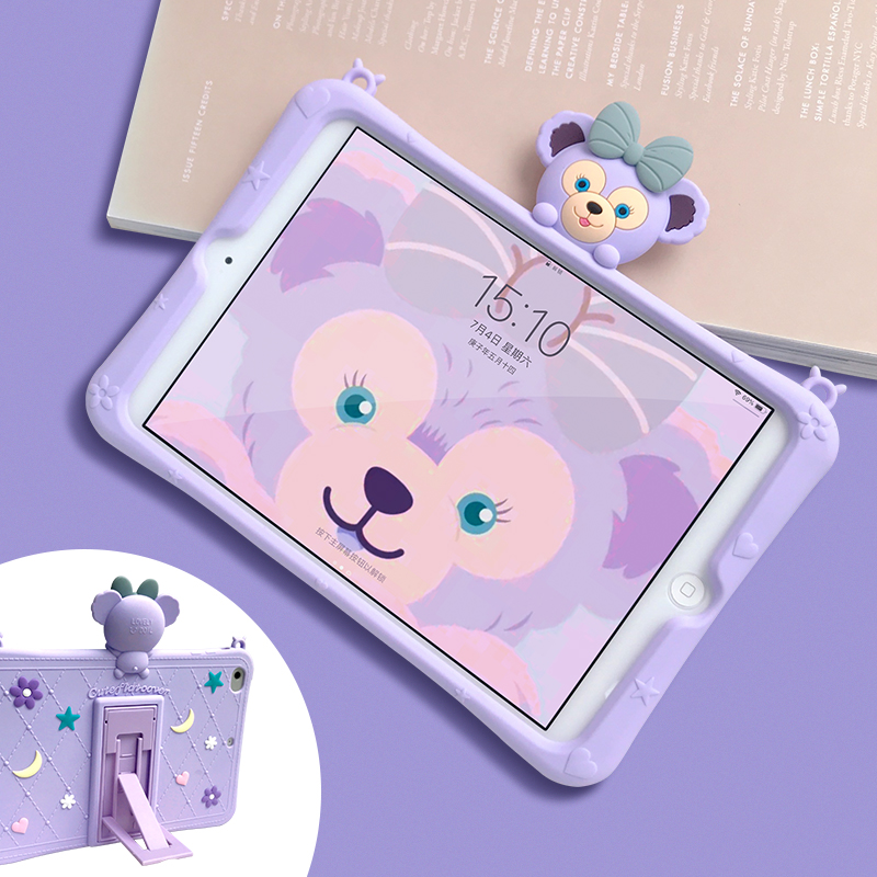 Ốp máy tính bảng bằng silicon mềm hình Duffy màu tím cho iPad 9.7 2018 2017 10.2 7th Pro 9.7 Air 1 2 3/Mini 1 2 3 4 5