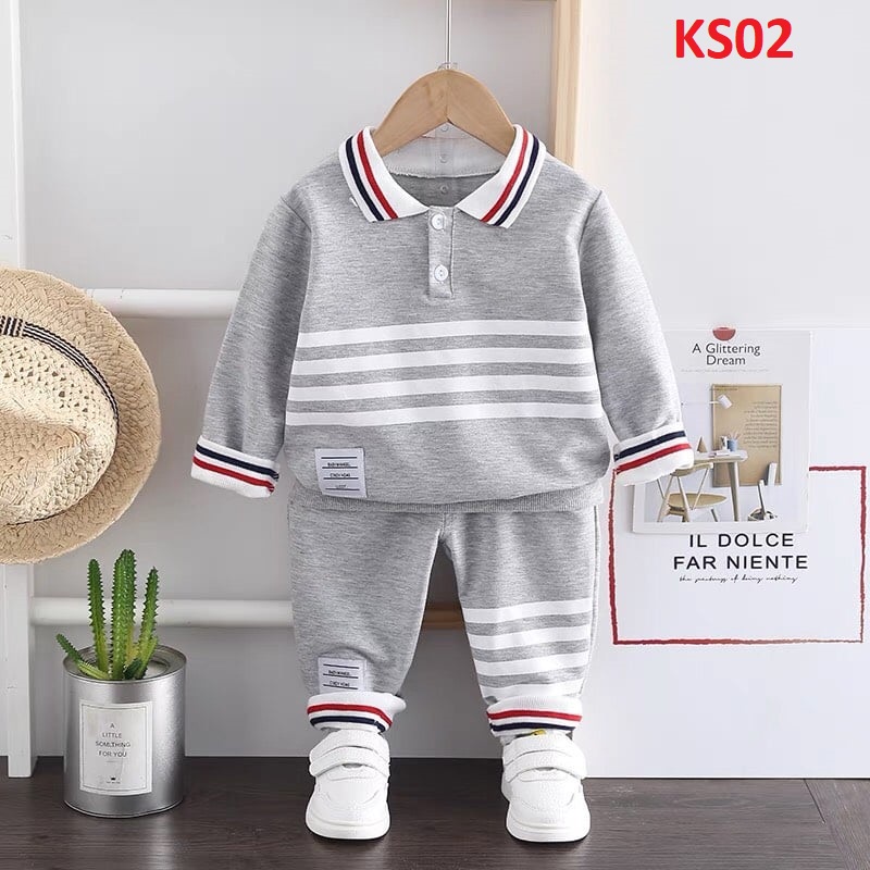 Bộ nỉ Nơ Và Cổ Bẻ cực xinh và ấm cho bé trai và bé gái Từ 7kg Đến 32kg