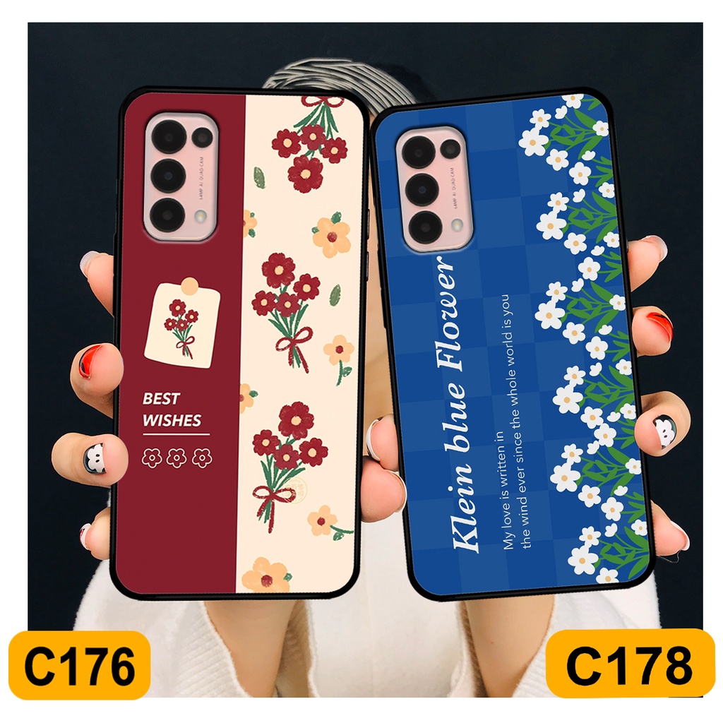 Ốp Oppo Reno 5 4G / Reno 5 5G in hình hoa cỏ nhẹ nhàng,họa tiết caro xinh xắn.ốp lưng chống sốc