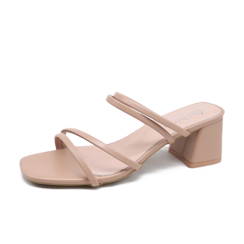 【freeship6/6】Sandal Cao Gót 7p Cao Cấp Thời Trang màu kem+đen+nude