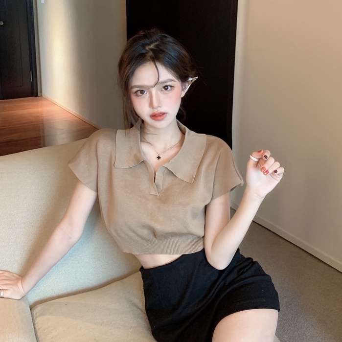 Áo dệt kim dáng ôm phong cách Hàn Quốc dành cho nữ