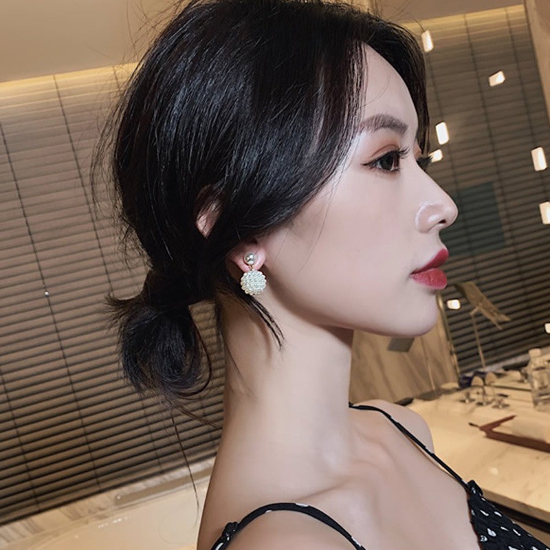Bông tai đính ngọc trai thiết kế tinh tế thời trang cho nữ