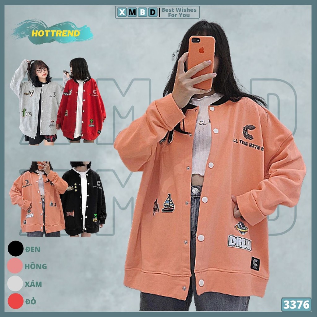 Áo Khoác Cardigan Nỉ Nam Nữ Dày Dặn Hàng QC Form Rộng Unisex Áo Cardigan Nỉ Bông DREAM LOGO - AK3376