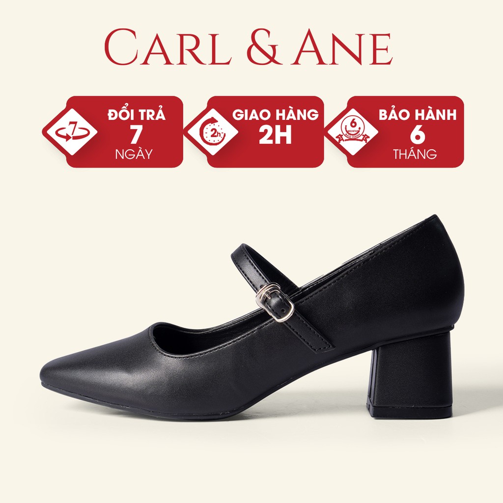  Carl & Ane - [Form lớn lùi 1 size] Giày cao gót 5cm màu đen_CP003