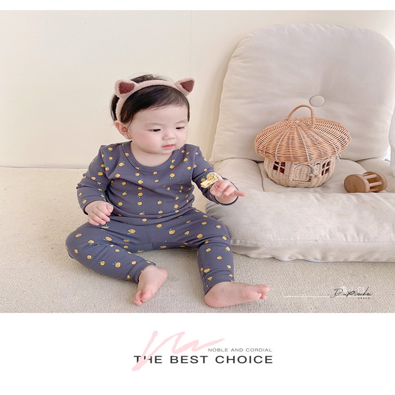 Bộ Đồ Ngủ Vải cotton Lưng Cao Giữ Ấm Tốt Thời Trang Cho Bé Từ 0-4 Tuổi