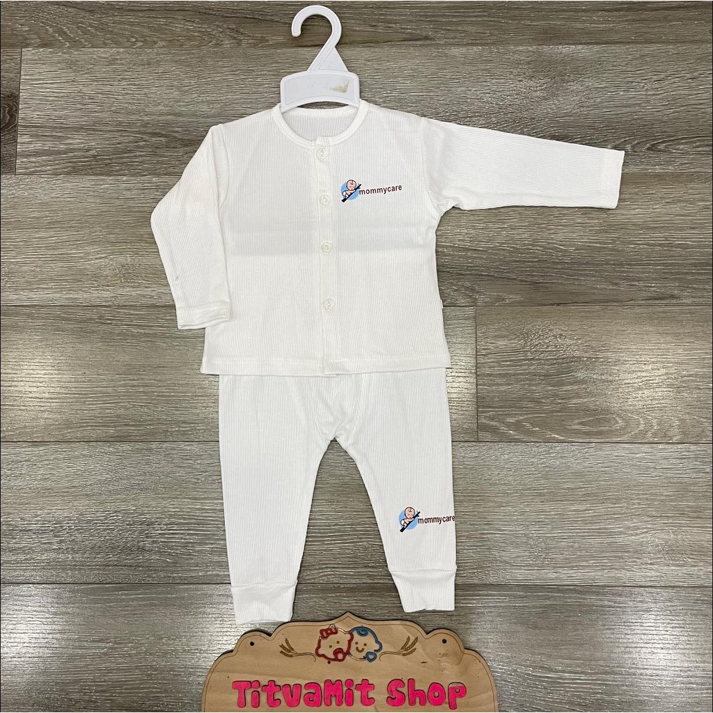 [Bé dưới 13kg] Bộ dài tăm tre MommyCare cúc giữa, bộ dài tay cúc giữa cho bé trai, bé gái